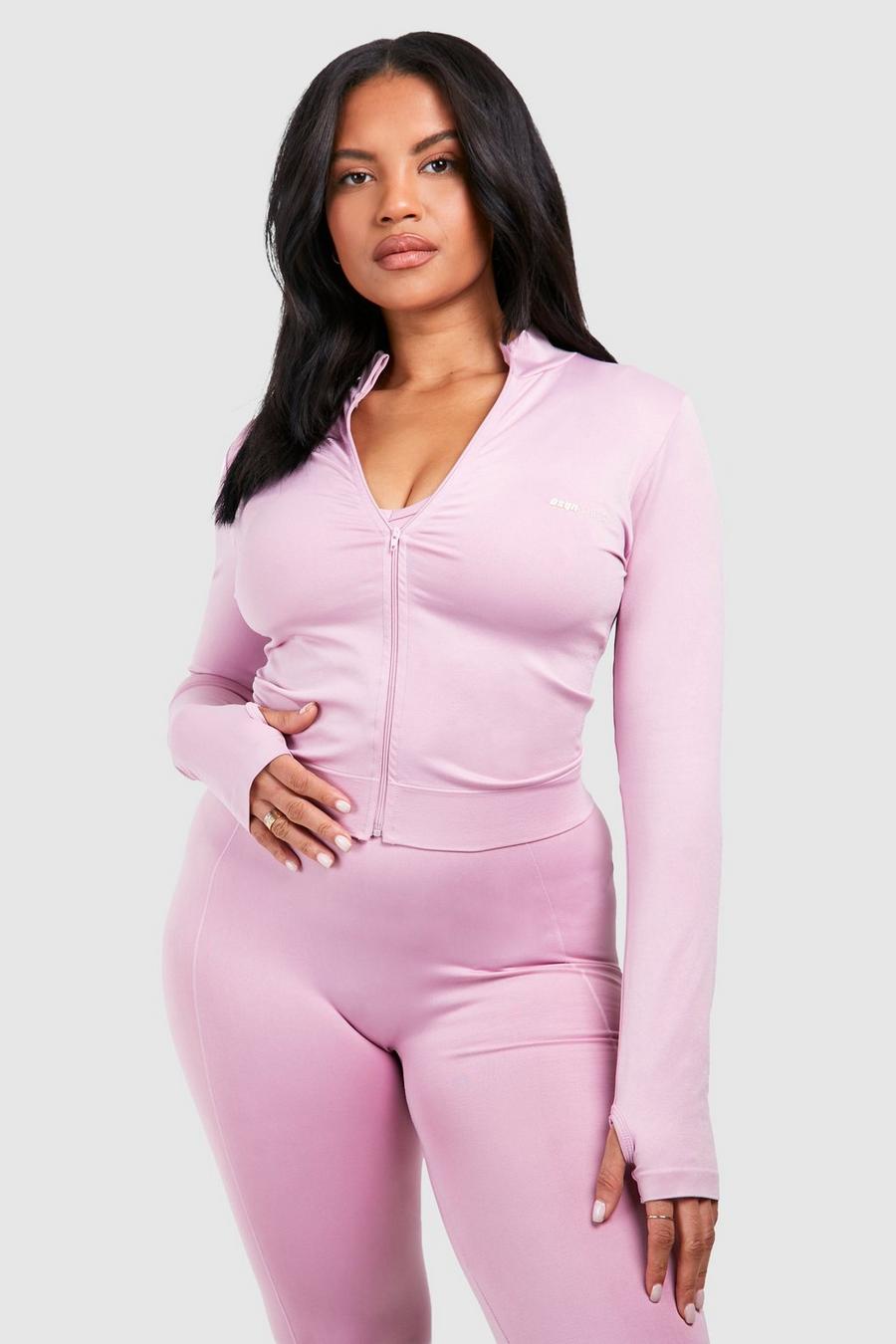 Grande taille - Top zippé sans coutures, Pink image number 1