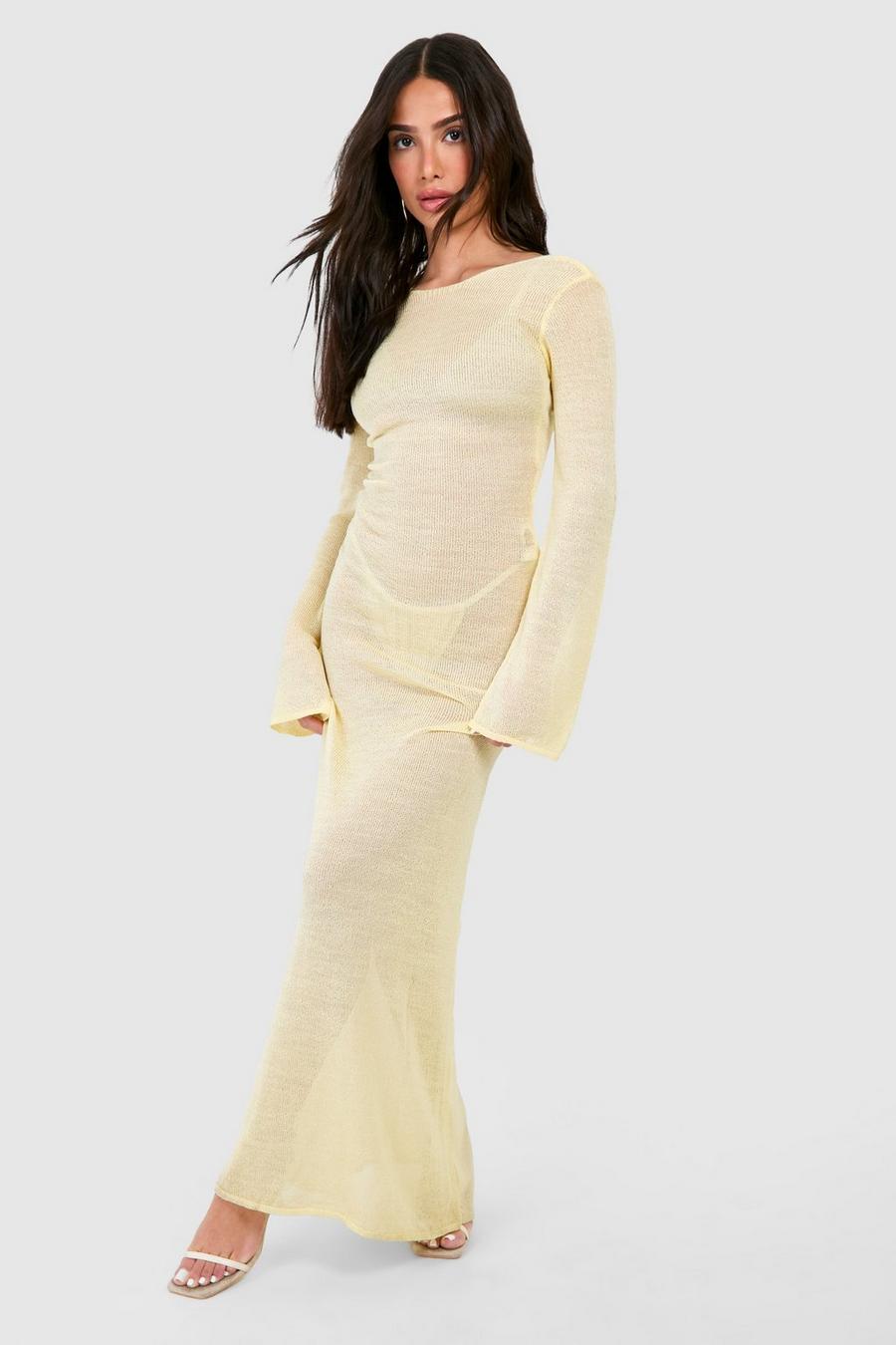 Lemon Petite Knit Low Back Maxi Beach Dress