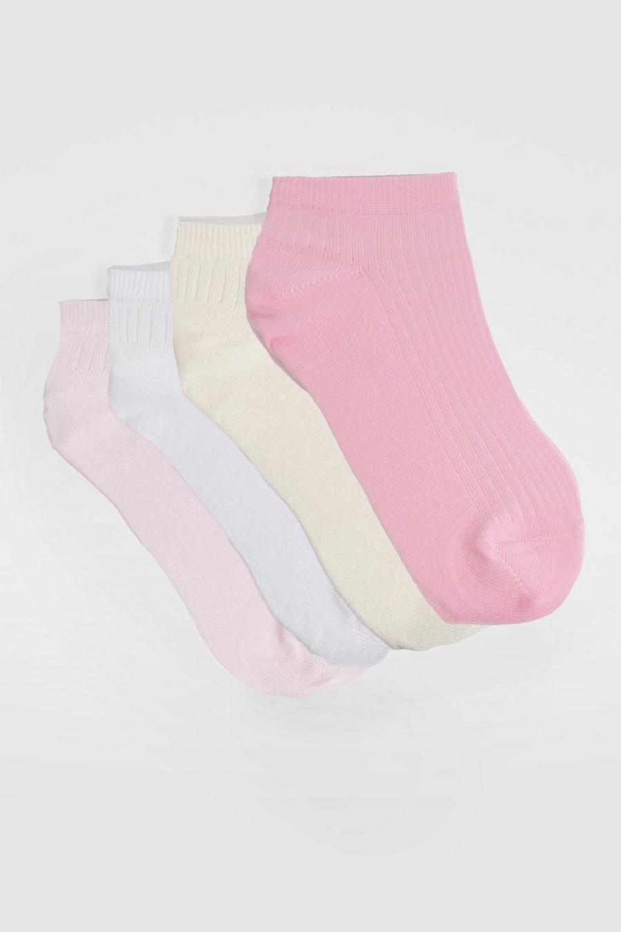 4 Pack Pink Trainer Socks 
