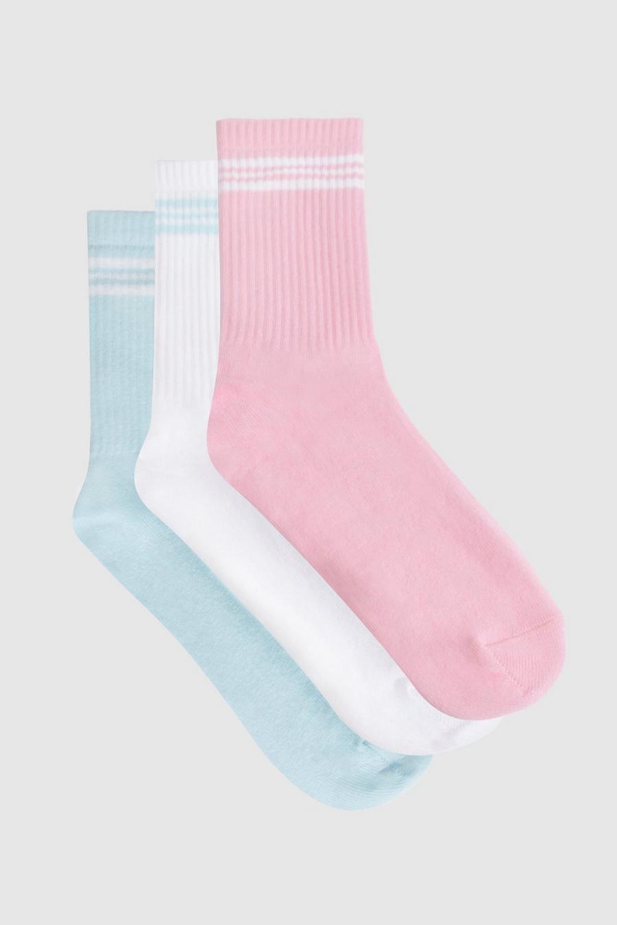 Multi Striped Sports Sock 3 Pack  image number 1