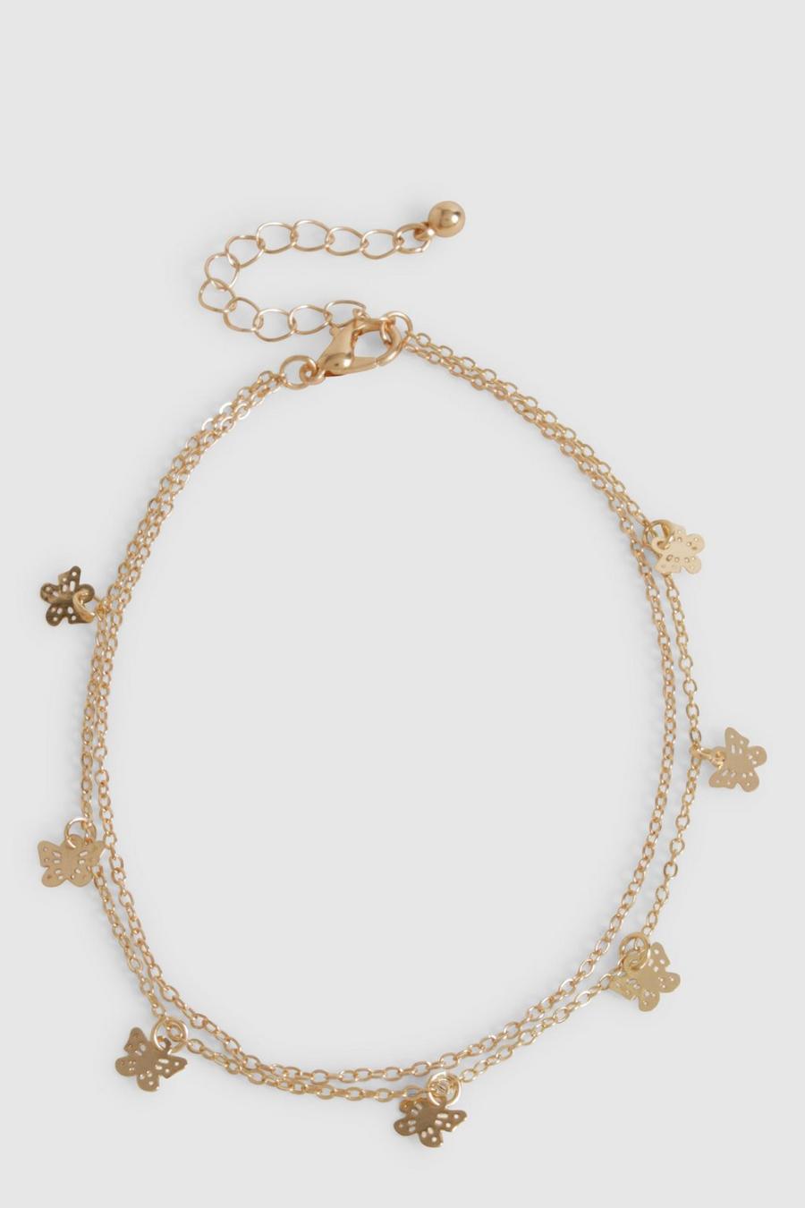 Bracelet de cheville papillon, Gold