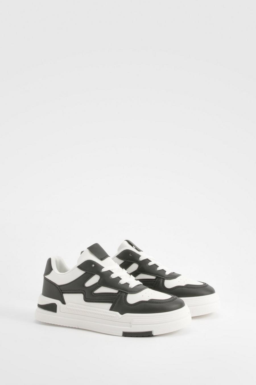 Black Chunky Contrast Sneakers image number 1