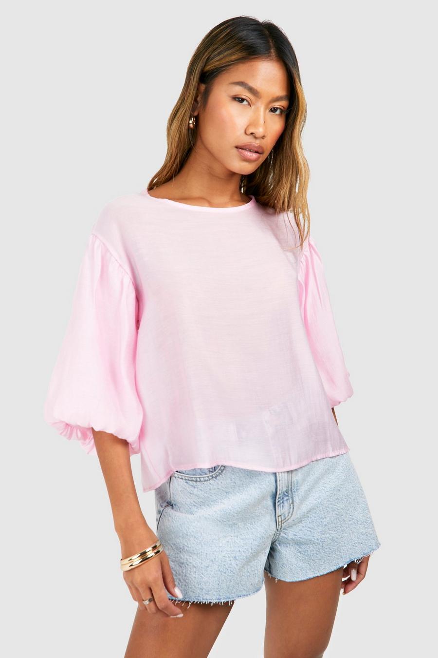 Baby pink Volume Sleeve Blouse image number 1