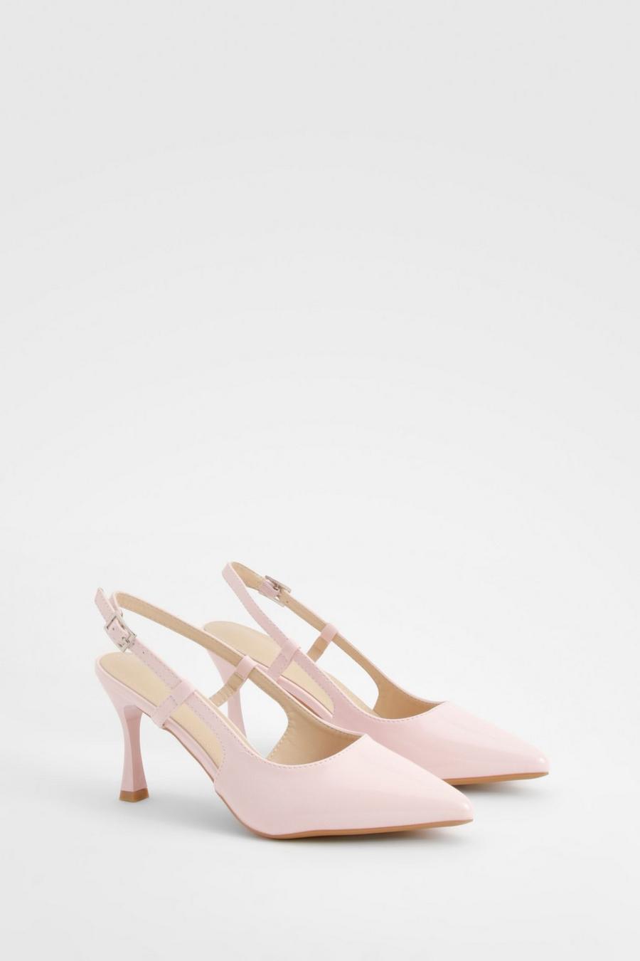 Pink Slingback Detail Court Heels      