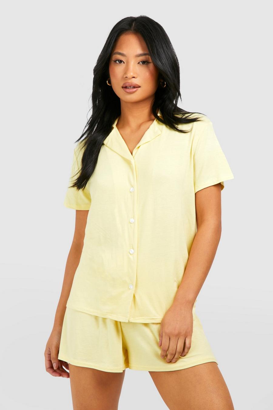 Lemon Petite Short Sleeve Pyjama Set image number 1