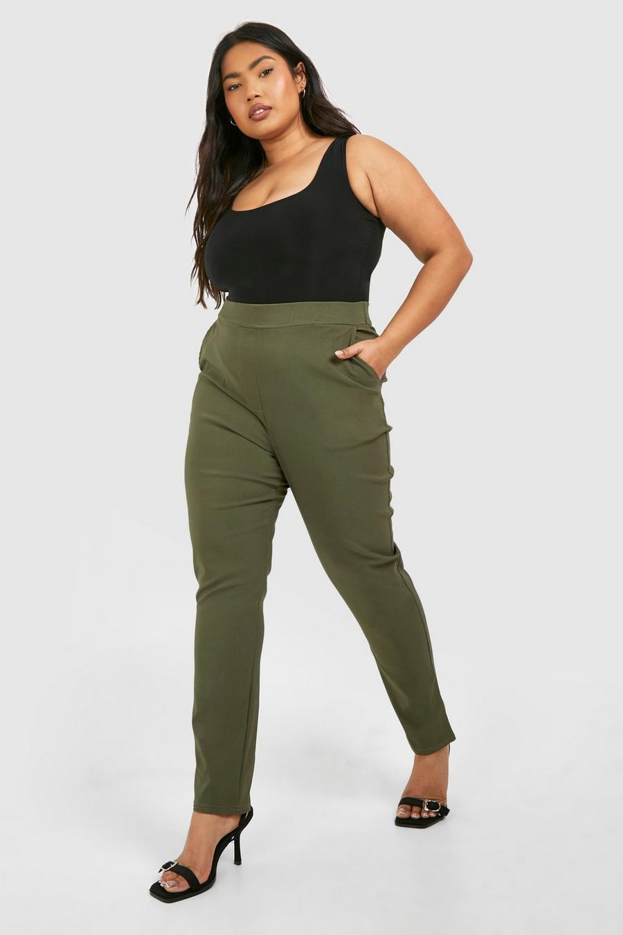 Khaki Plus Super Stretch Bengaline Fitted Pants image number 1