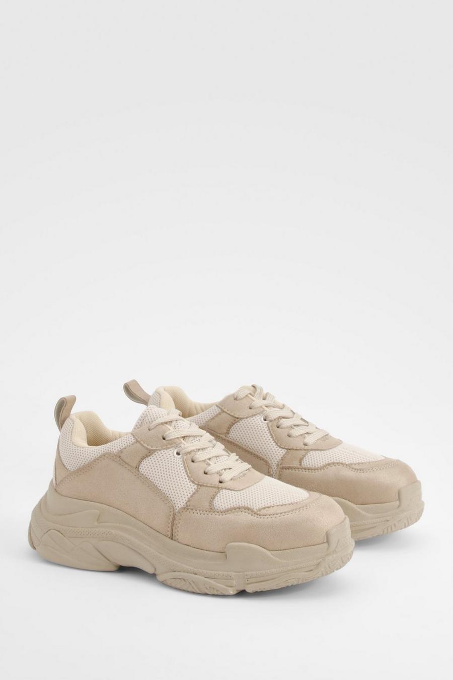Beige Super Chunky Trainers  image number 1