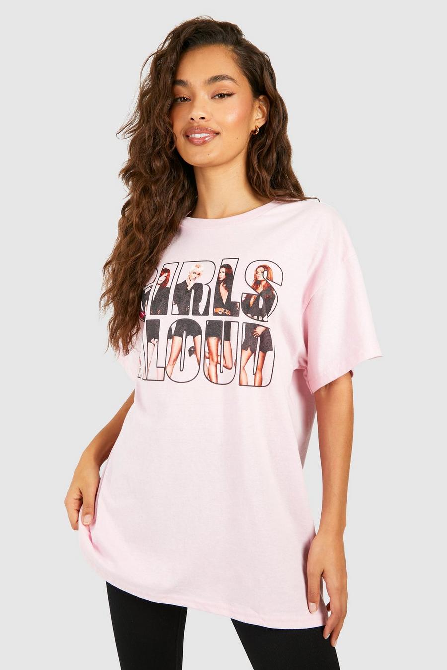 Baby pink Oversized Gelicenseerd Girls Aloud T-Shirt