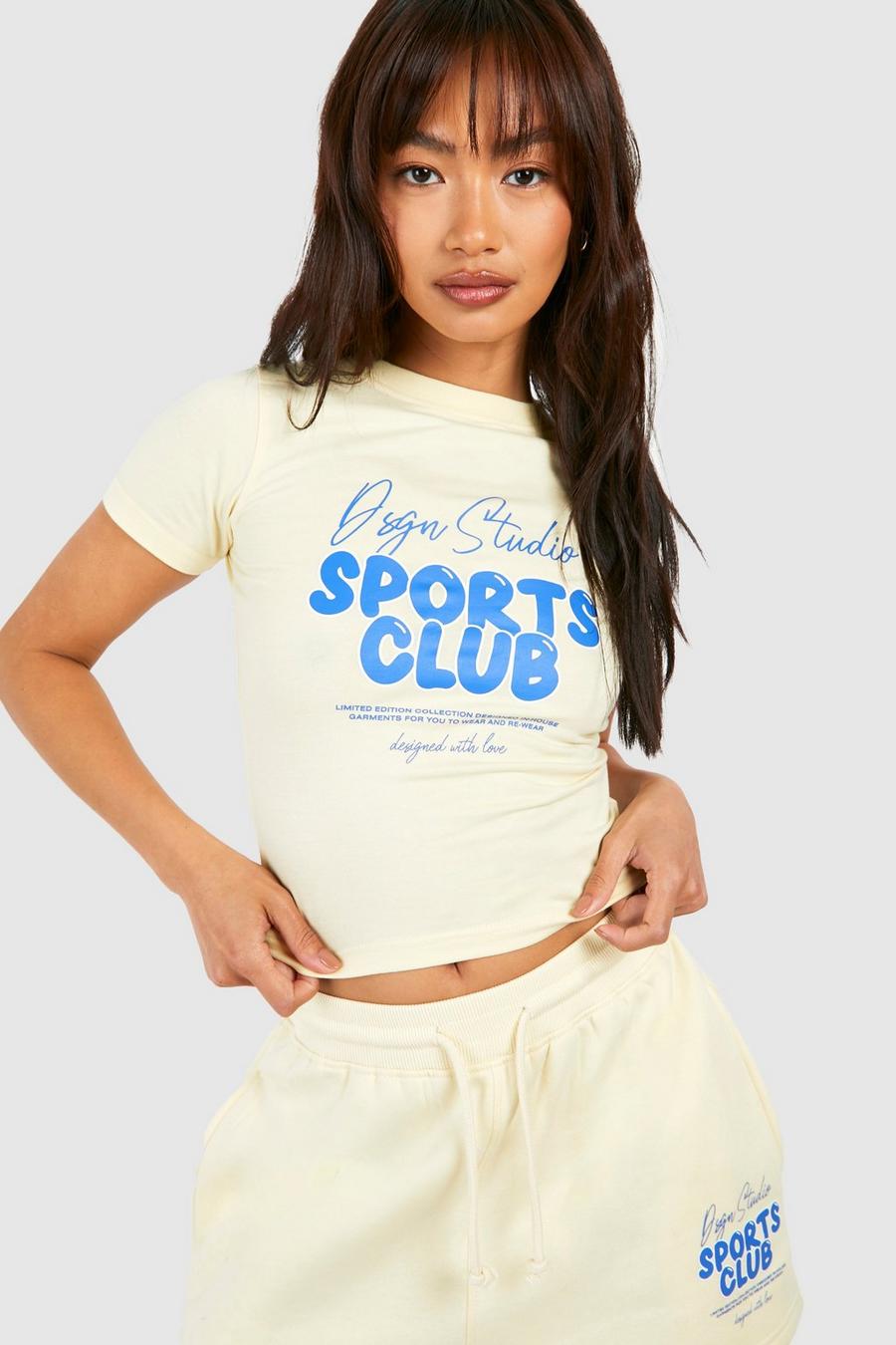 T-shirt per neonato con slogan Dsgn Studio Sports Club, Lemon image number 1