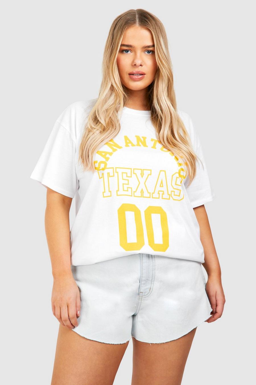 Grande taille - T-shirt à imprimé San Antonio, White