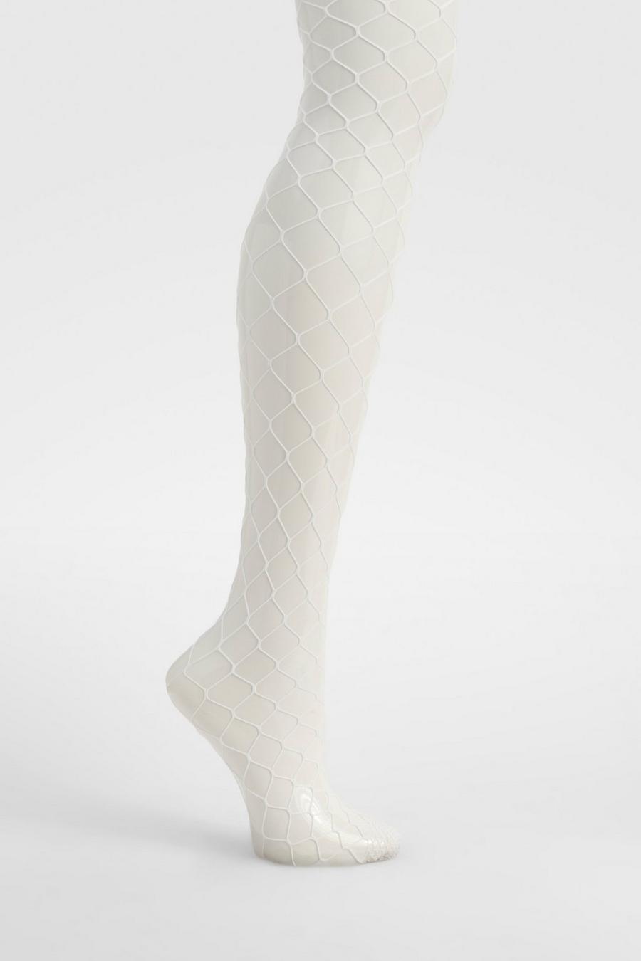 White Plus Fishnet Tights  image number 1