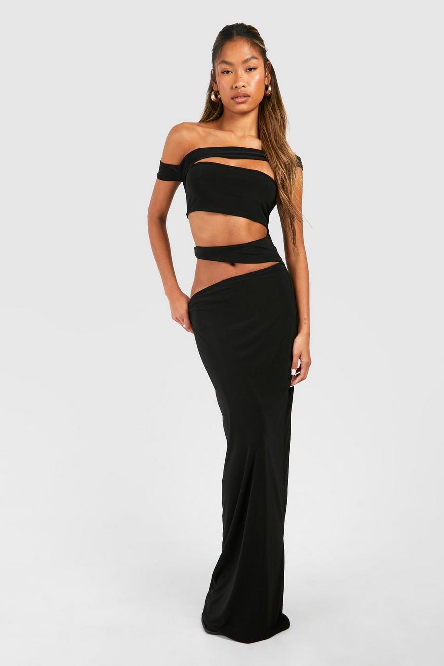 Black Cut Out Maxi Dress image number 1