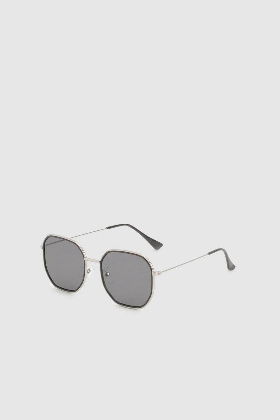 Silver Tinted Metal Frame Round Sunglasses
