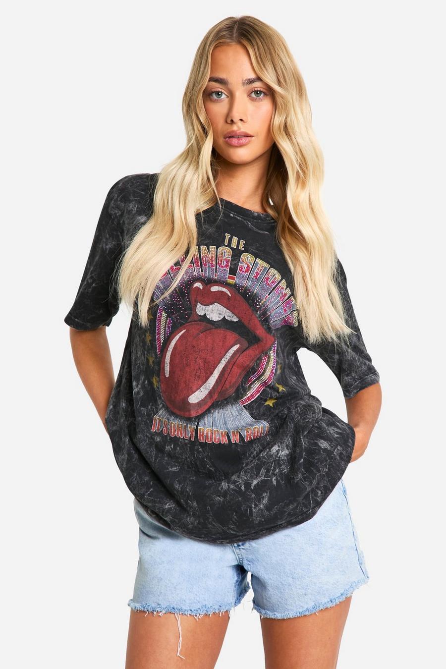 Charcoal Rolling Stone Graphic Oversized T-shirt 