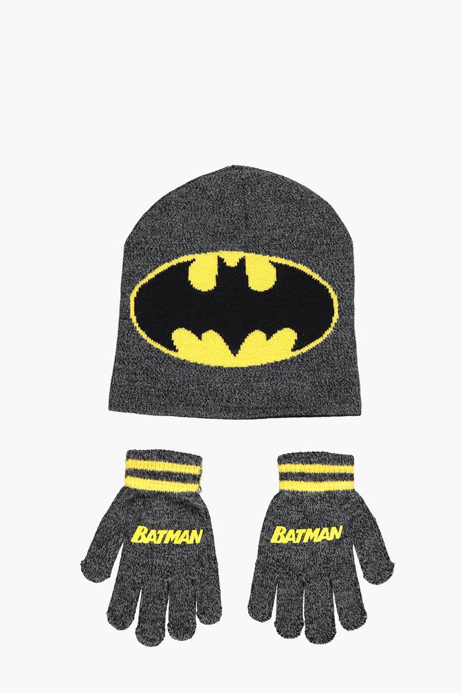 Boys Batman Knitted Hat And Gloves Set image number 1