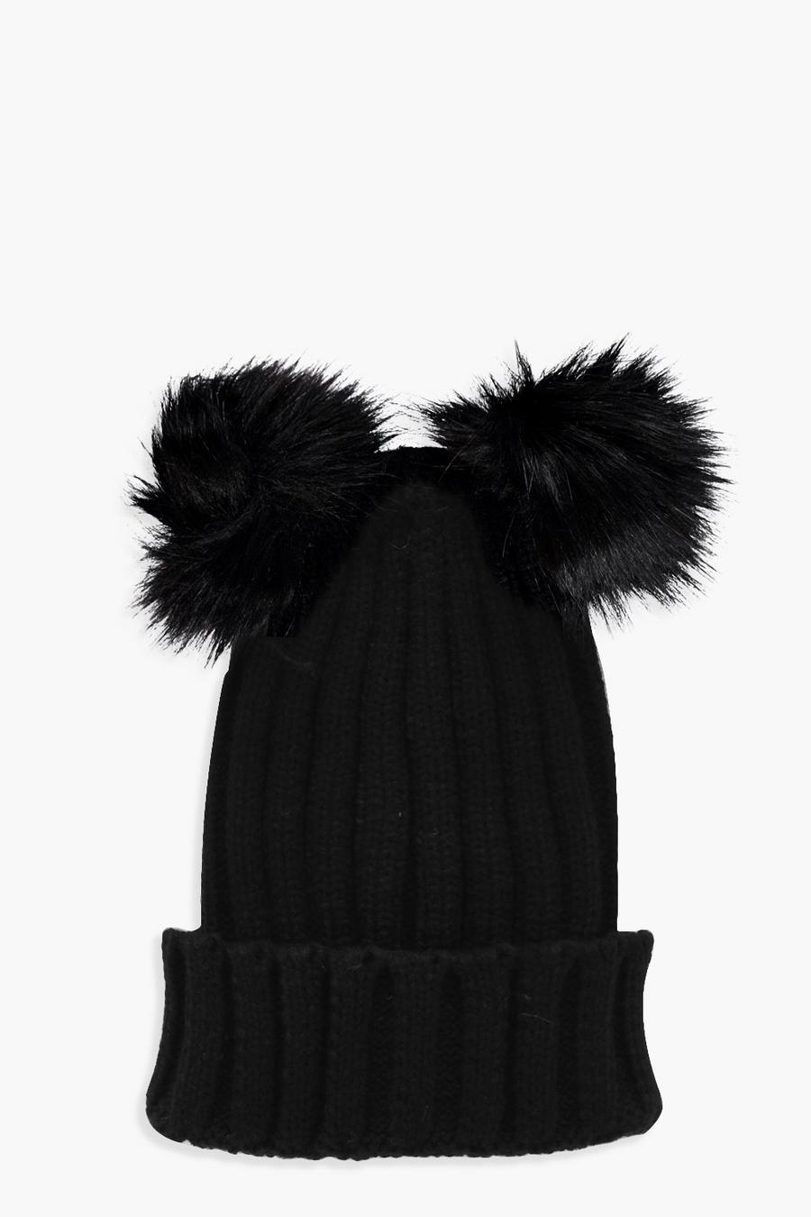 Girls Double Pom Beanie Hat image number 1