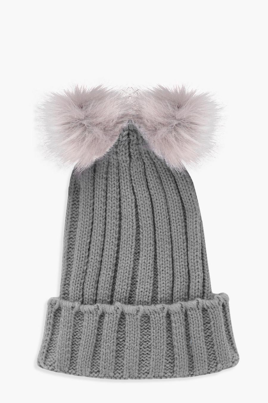 Girls Double Pom Beanie Hat image number 1