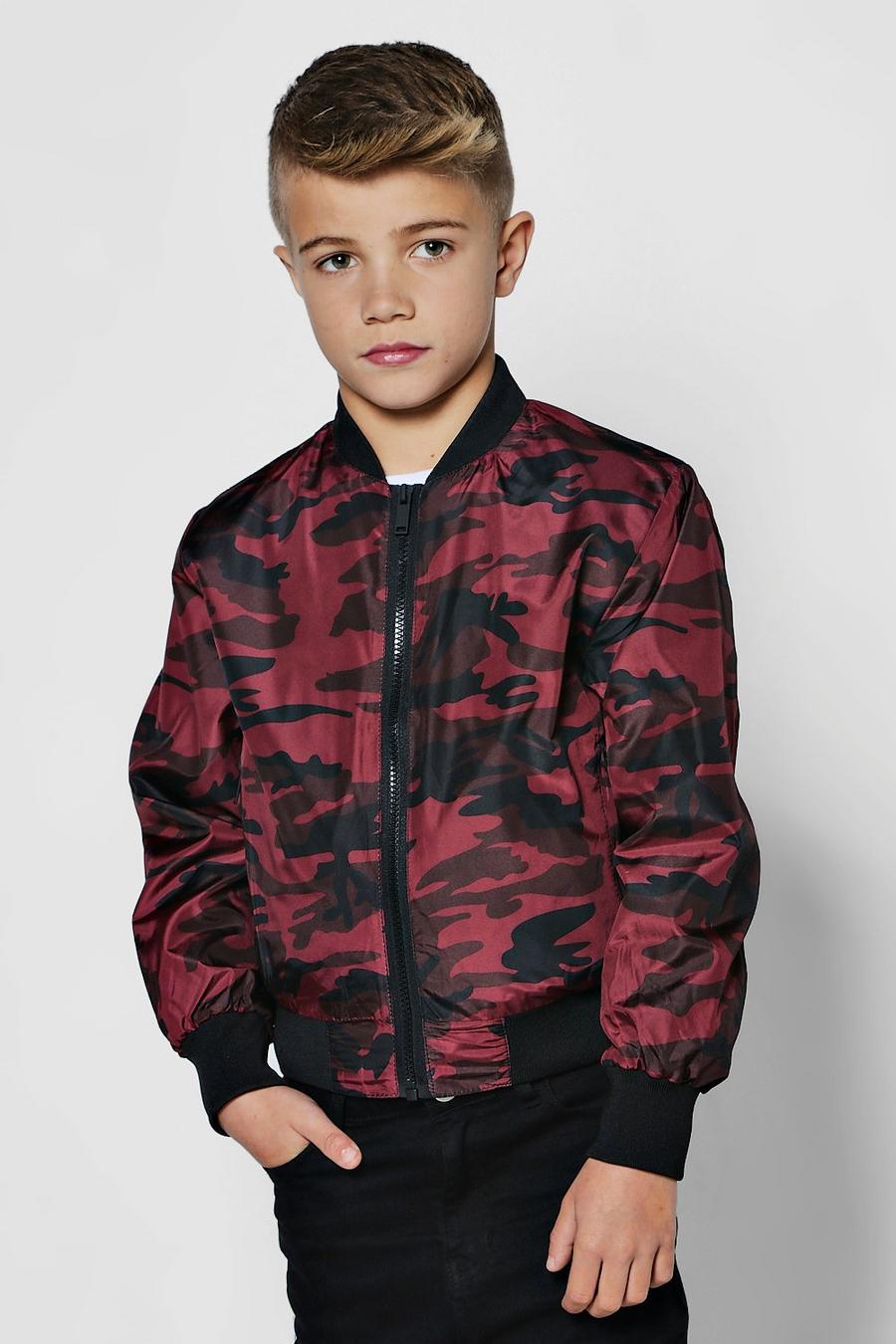 Jungen, Jacke mit rotem Camouflage-Print, Rot image number 1