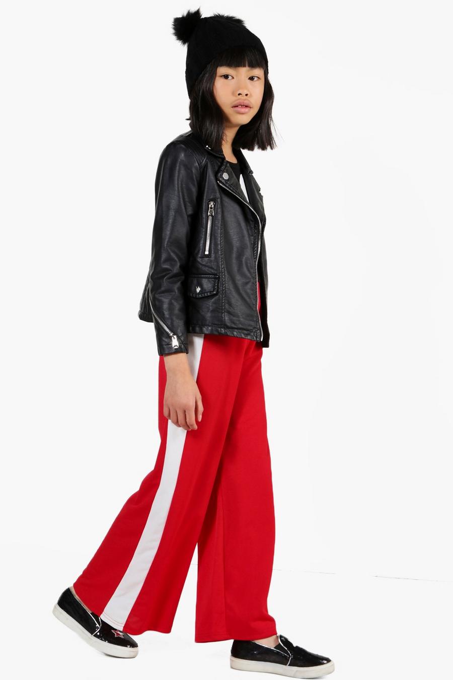 Girls Contrast Panel Wide Leg Trousers image number 1