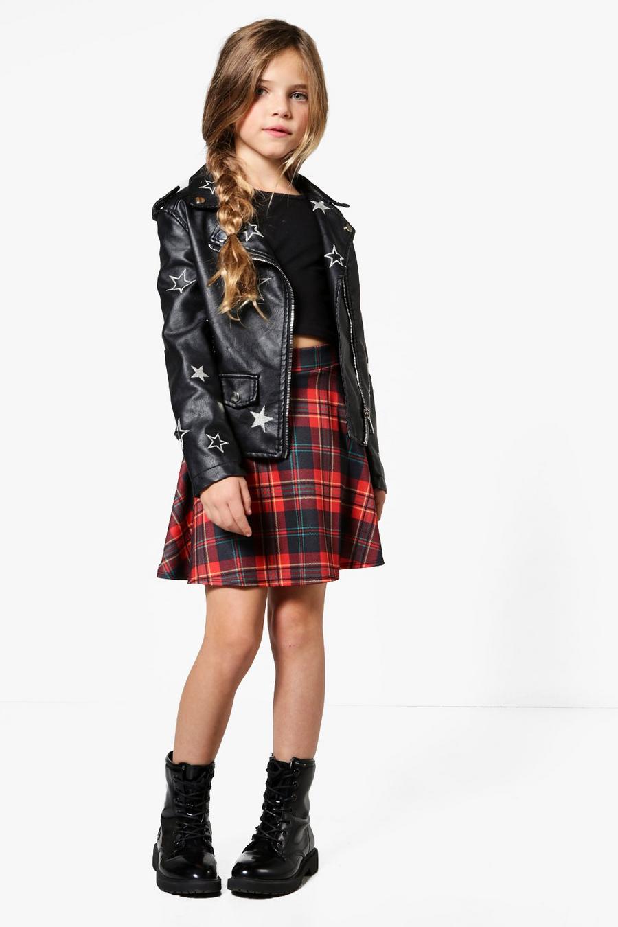 Jupe patineuse en Tartan pour filles, Rouge image number 1