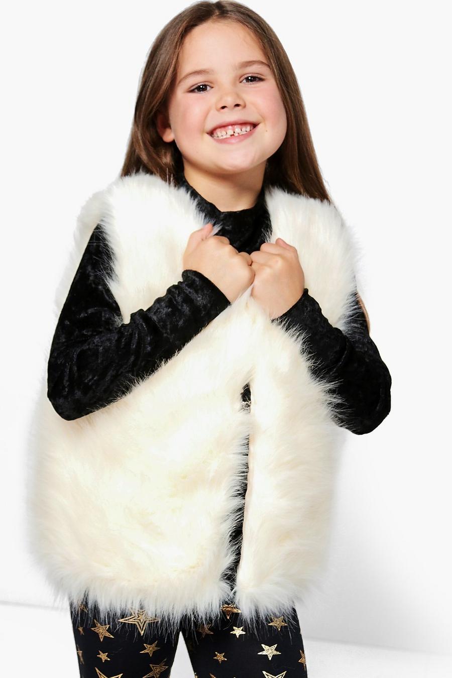 Ivory Girls Faux Fur Gilet image number 1