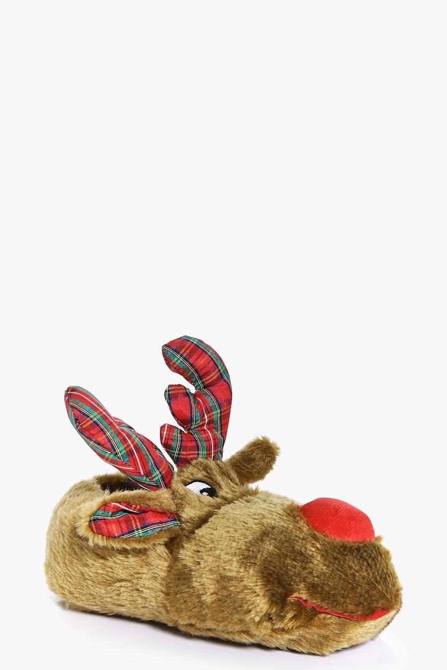 Brown Girls Reindeer Slippers image number 1
