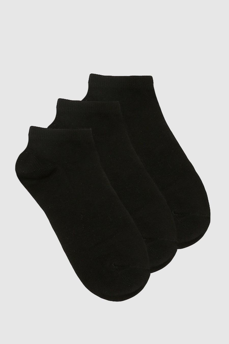 Black Trainer Socks 3 Pack
