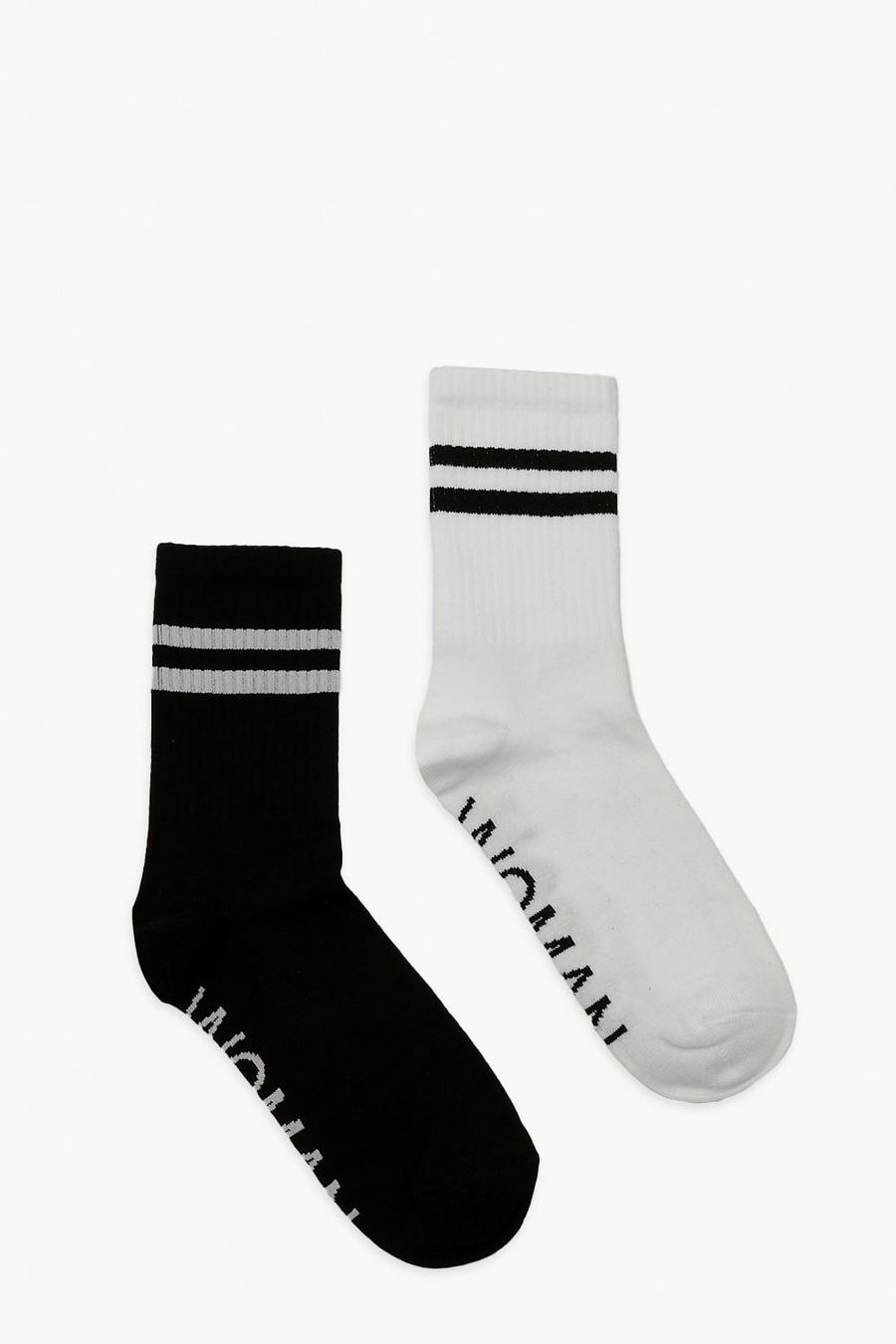 Pack de 2 pares de calcetines deportivos Woman s, Blackwhite