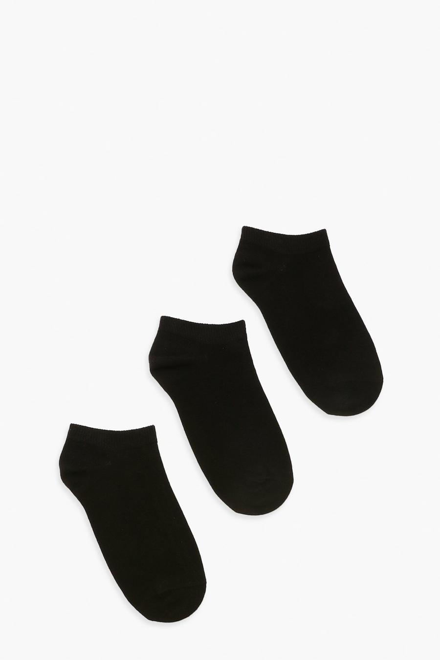 Black 3 Pack Sneakers Socks