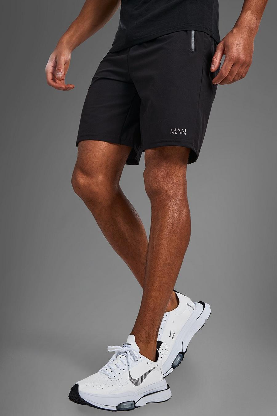 Black Man Active Gym 5inch Shorts With Zip Pockets