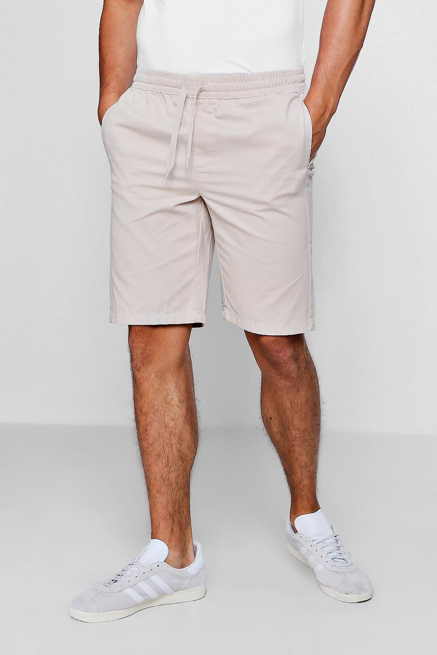 Pantalones cortos chinos con cinturilla elástica gris piedra image number 1