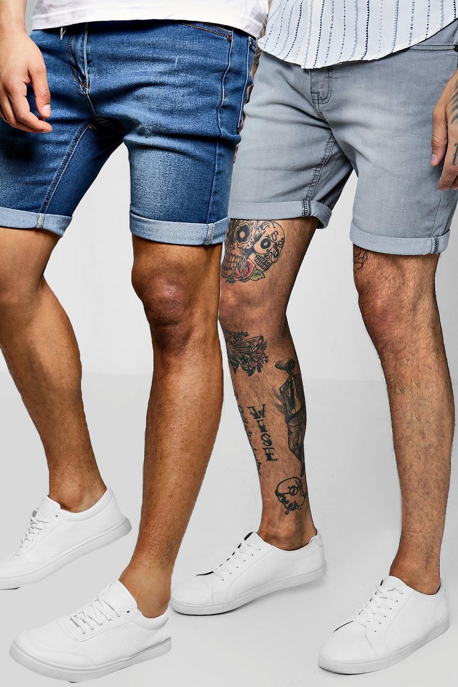 Confezione con 2 pantaloncini di jeans taglio skinny, Multi image number 1