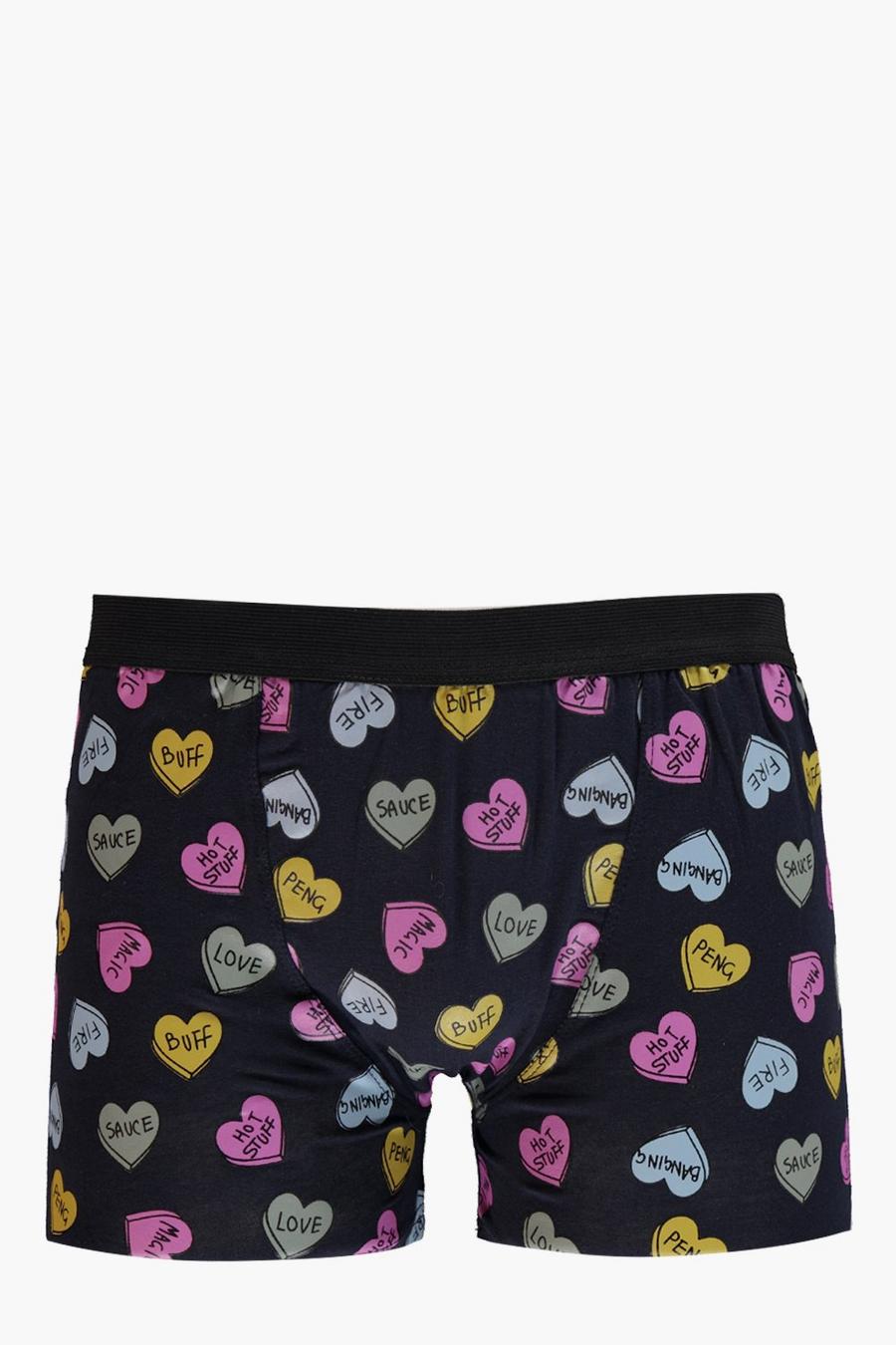Valentines Love Heart Boxers, Navy image number 1