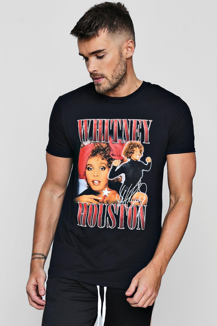 Black Whitney Houston License Print T-Shirt image number 1