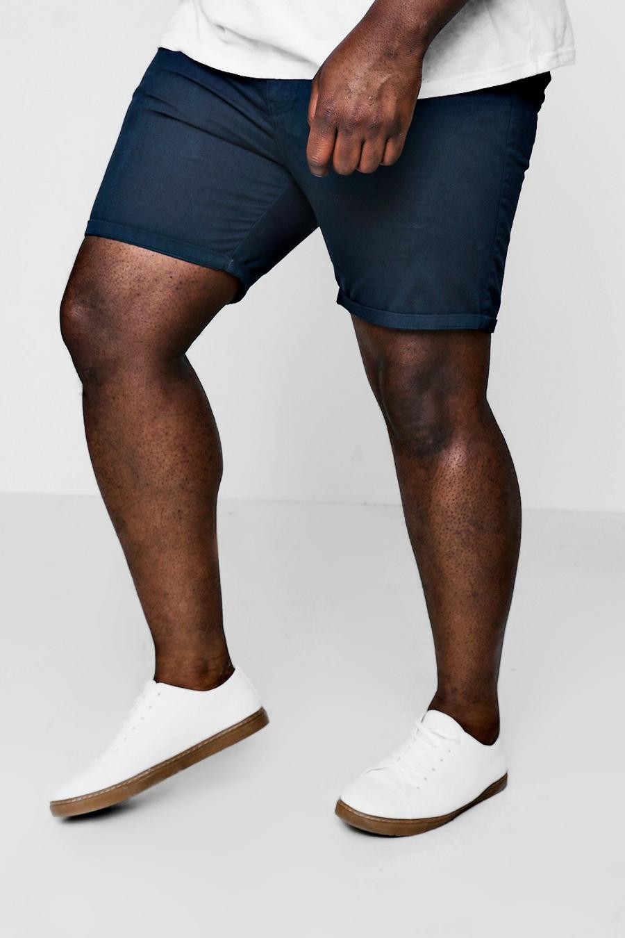 Navy Plus Size Slim Fit Chino Shorts image number 1
