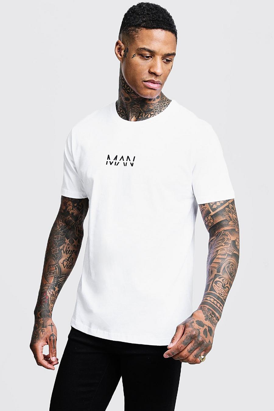 Camiseta con logotipo "MAN" original estampado, Blanco image number 1