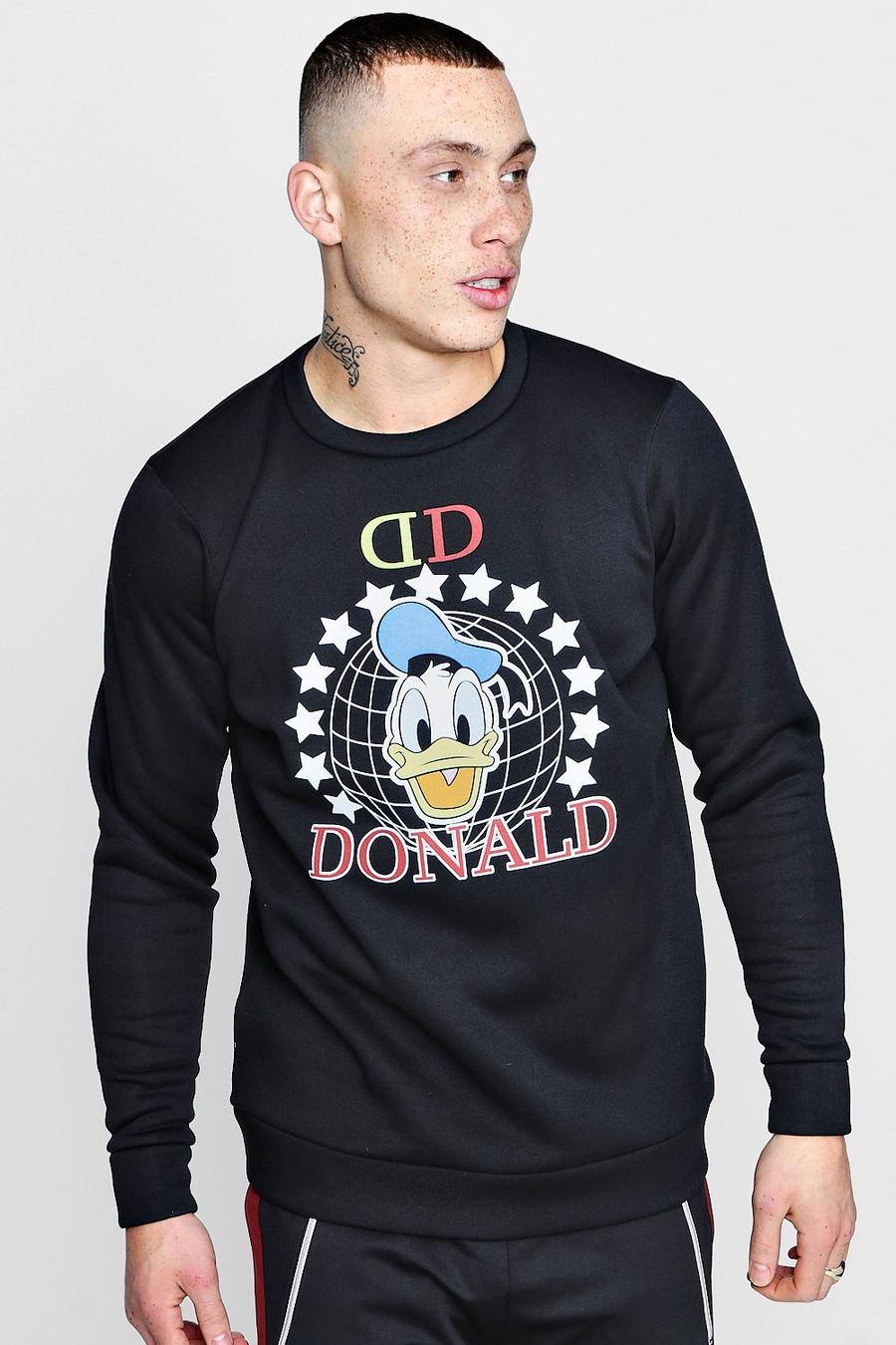 Suéter con cuello redondo Disney Donald Duck, Negro image number 1
