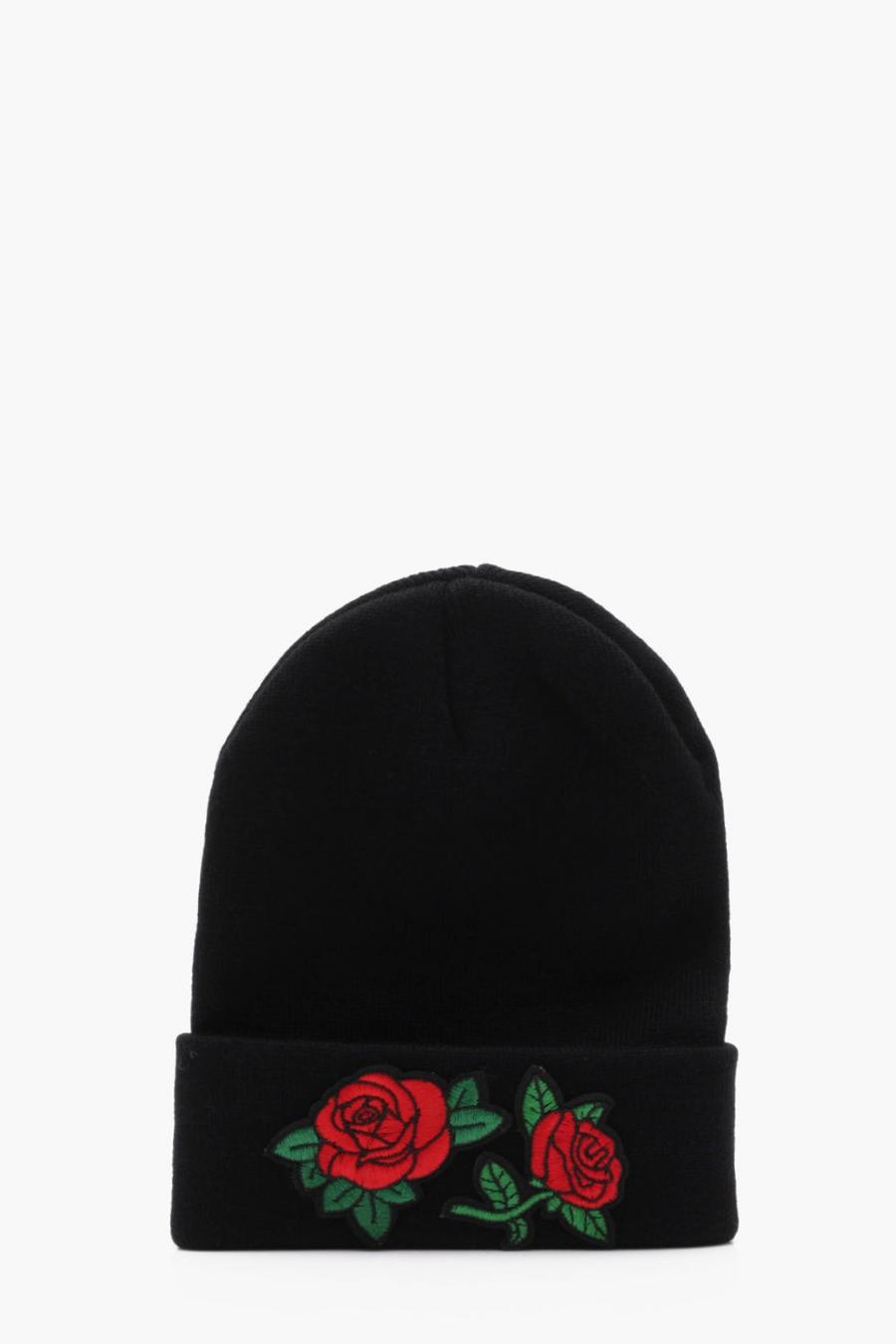 Rose Embroidered Beanie image number 1
