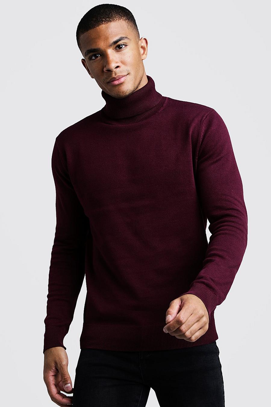 Burgundy Turtleneck Sweater image number 1
