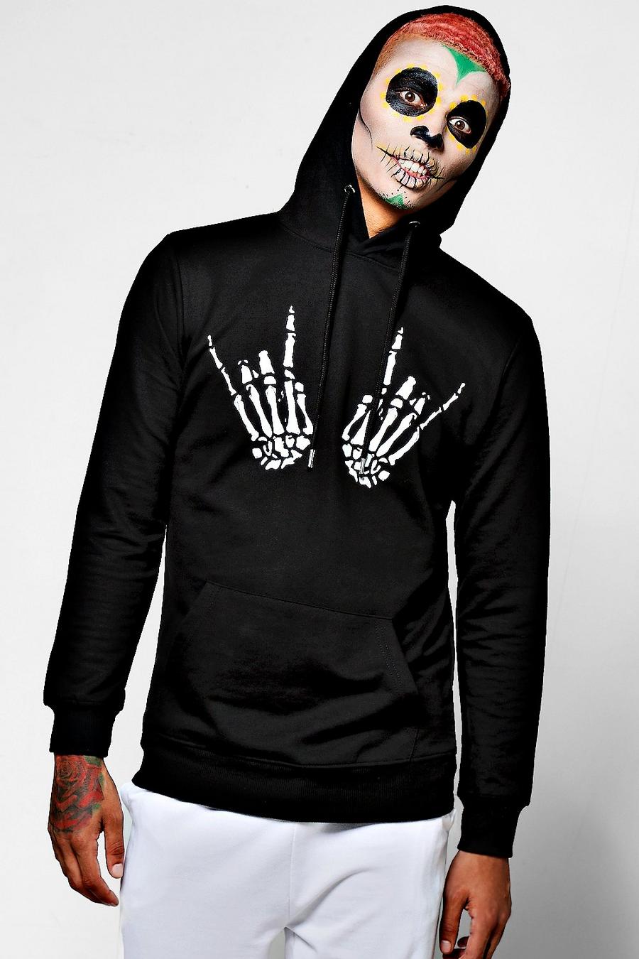 Halloween Skeleton Hands Hoodie, Black image number 1