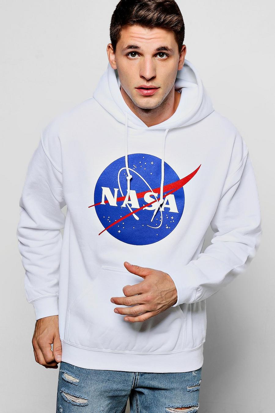 Kapuzenpullover zum Überziehen mit NASA-Print, Weiß image number 1