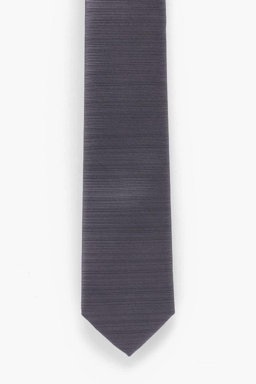 Grey Textured Skinny Tie image number 1