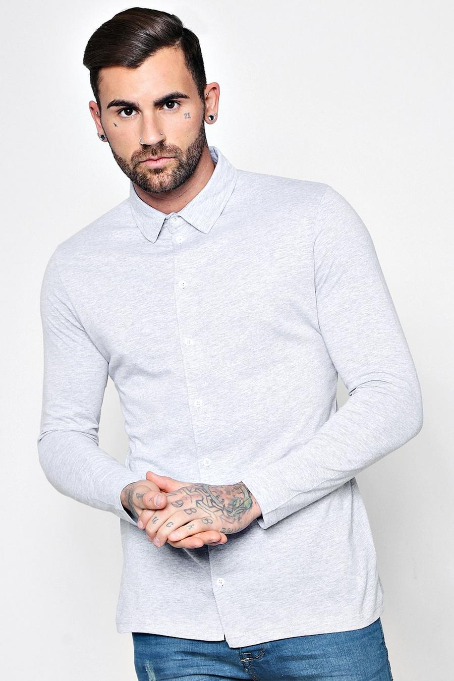 Grey Long Sleeve Jersey Shirt image number 1