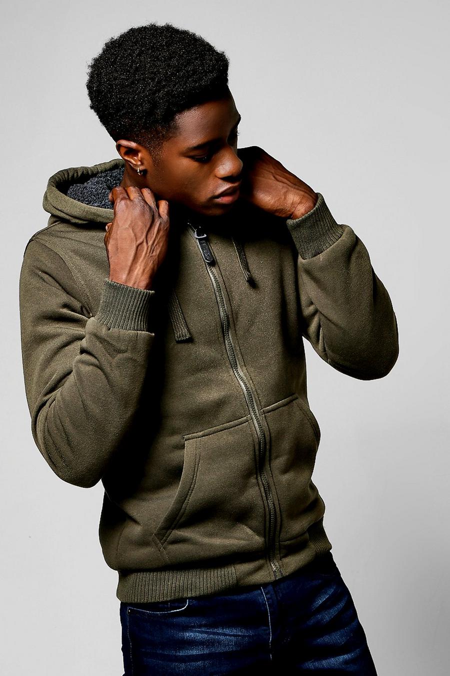 Sherpa Lined Zip Through Hoodie image number 1