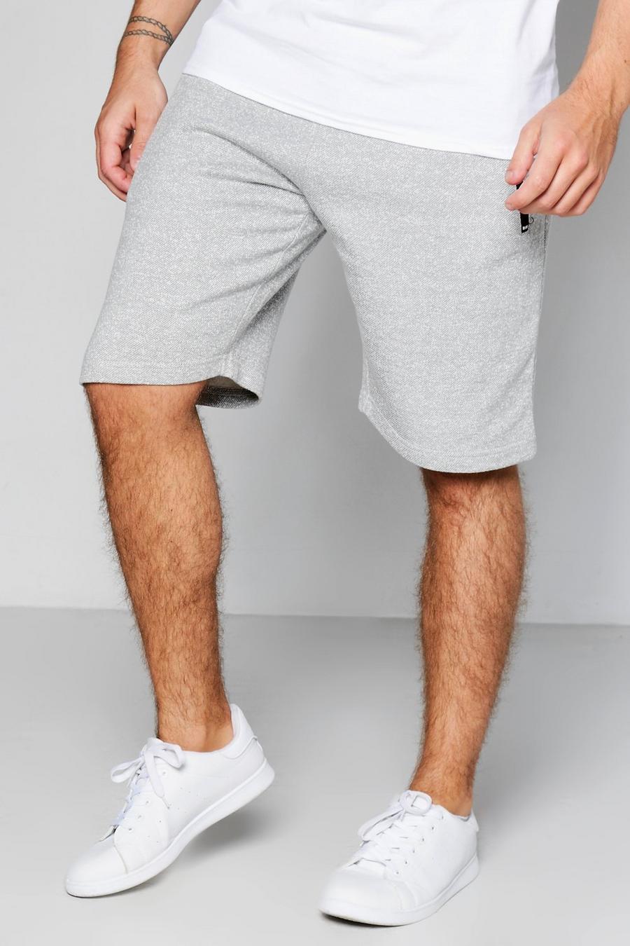 Grey Jersey Shorts In Nep With Zip Pockets image number 1