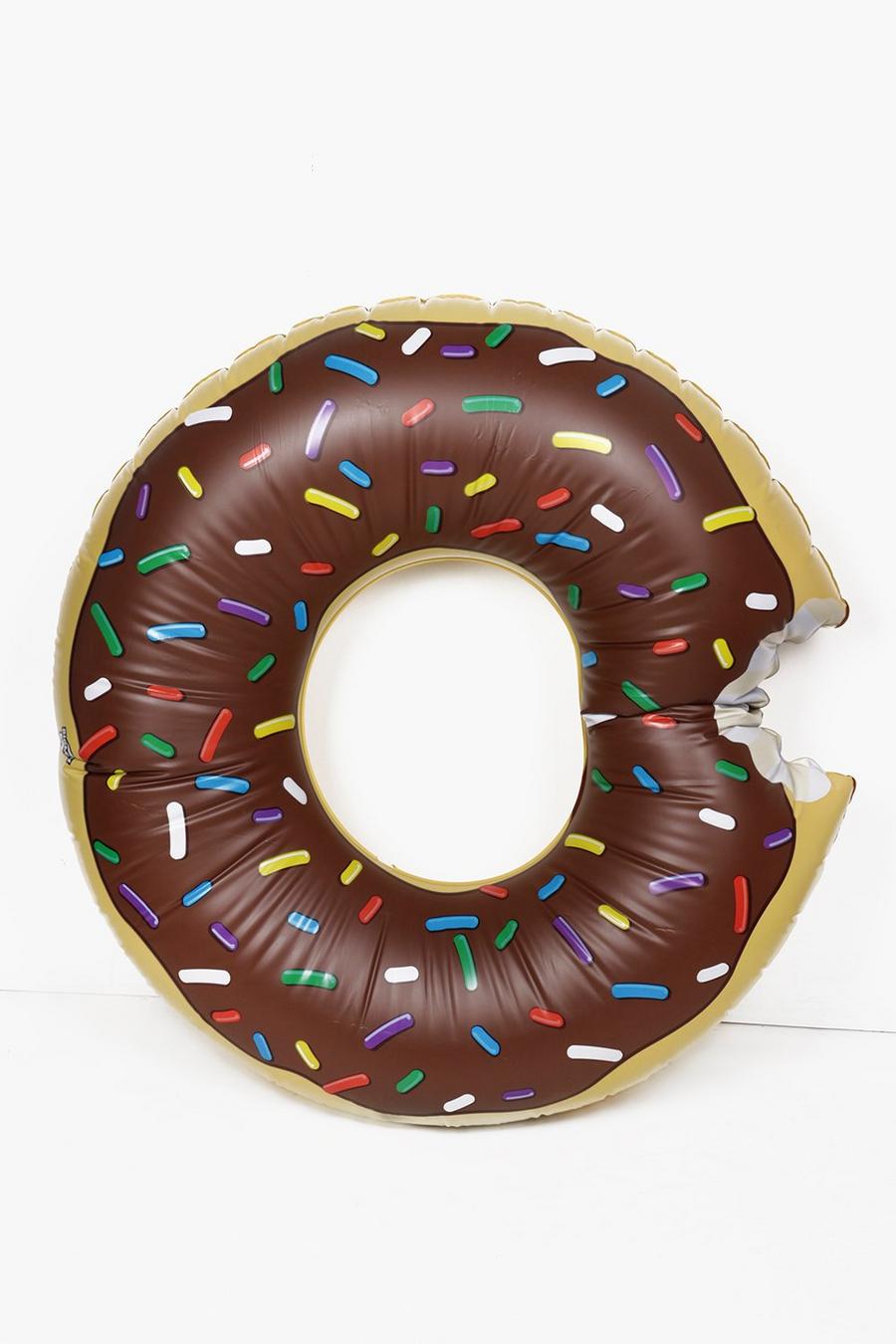 Brown Giant Inflatable Donut Pool Float image number 1