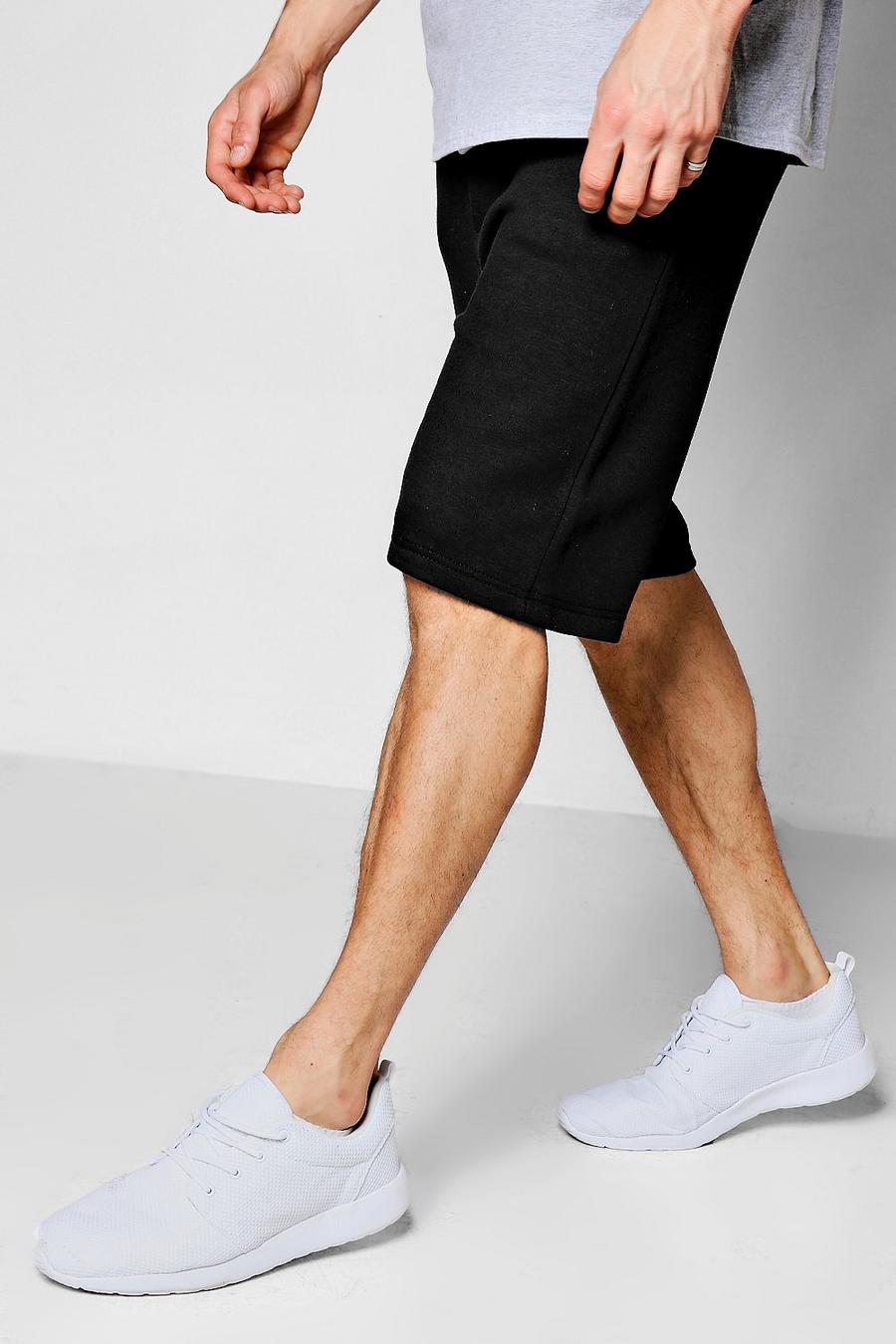 Black Mid Length Jersey Cargo Shorts image number 1