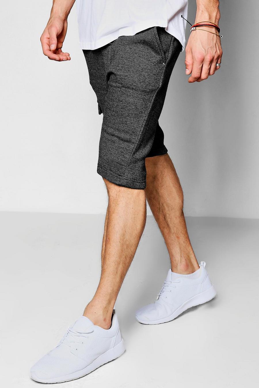 Charcoal Mid Length Jersey Cargo Shorts image number 1