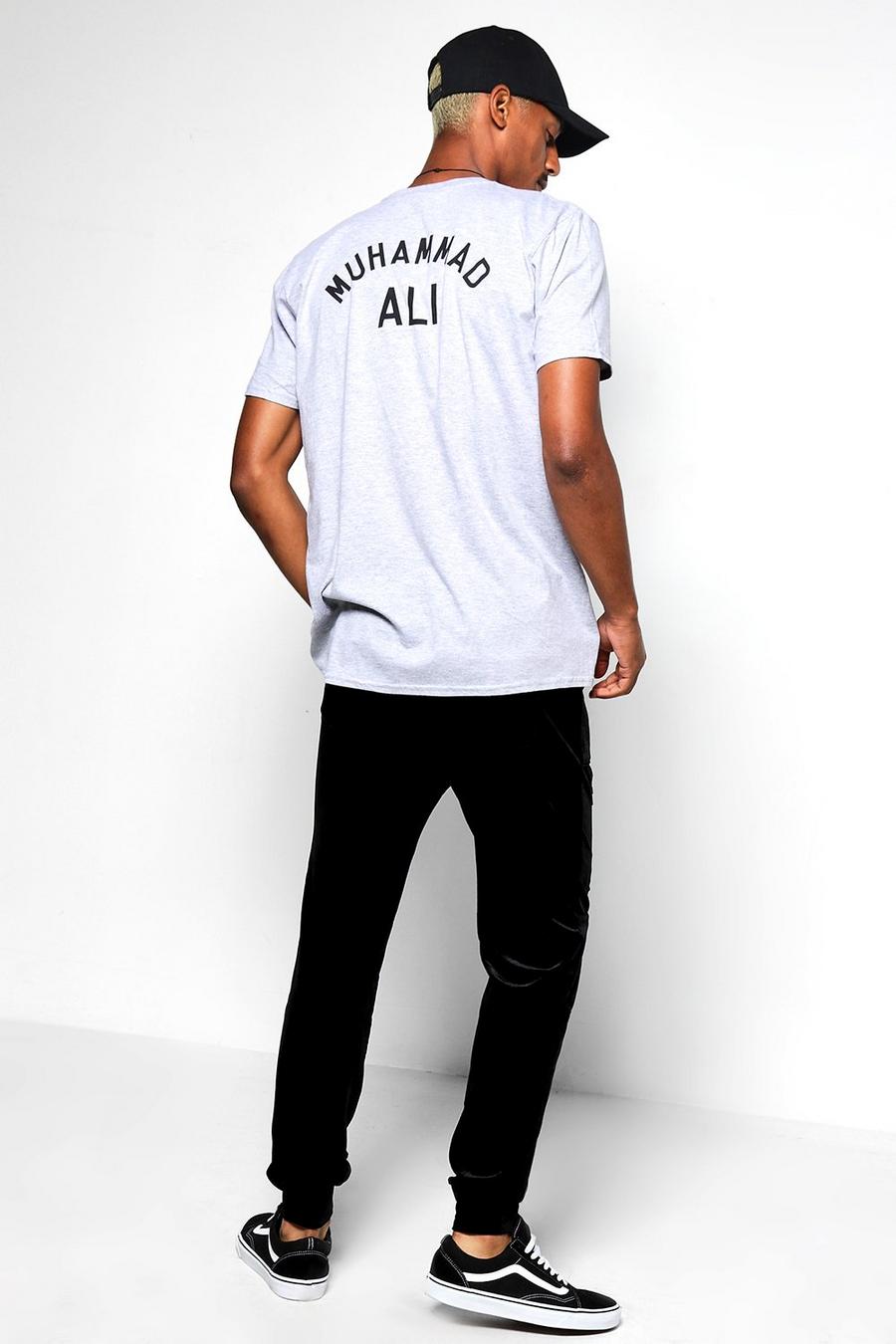 Grey Muhammad Ali Back Print T-Shirt image number 1