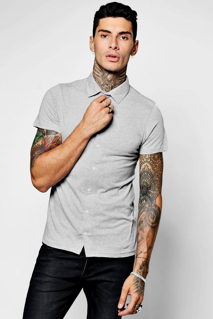 Grey Short Sleeve Jersey Shirt image number 1
